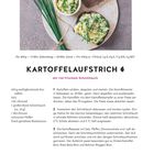 Rezept: Kartoffelaufstrich mit Schnittlauch. Zutaten: 450g Kartoffeln, Salz, Öl, Schnittlauch, Zitrone, Pfeffer, Muskat.