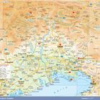 Friaul-Julisch Venetien Karte mit Städten wie Udine und Triest, geografischen Details, Autobahnen und Eisenbahnlinien.