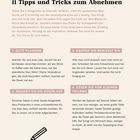 11 Tipps und Tricks zum Abnehmen. 1. Gute Planung 2. Räumen Sie die Küche auf 3. Kaufen Sie bewusst ein 4. Essen Sie von kleinen Tellern