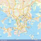 Der Text "Helsinki, Übersicht" befindet sich am unteren Rand. Eine detaillierte Landkarte von Helsinki mit Straßen und Gewässern.