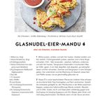 Für 2 Personen, 25 Min. Zubereitung, Pro Portion ca. 465 kcal. 
Gericht: Glasnudel-Eier-Mandu. Foto zeigt das fertige Gericht.