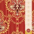 Text auf der rechten Seite: "MO 30, DI 31, MI 01, DO 02, FR 03, SA 04, SO 05, 35, AUG SEP." Barockes Muster in Rot und Gold.