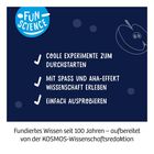 „Coole Experimente zum Durchstarten“ Logo mit Apfel und Häkchen auf dunkelblauem Hintergrund.