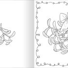 Links ein einfaches Mistelzweig-Design, rechts ein Mistelzweig mit Schleife, umrahmt von einer Girlande.