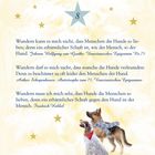 Eine Illustration mit Sternen, zwei Hunden und Zitaten von Goethe, Schopenhauer und Hebbel.