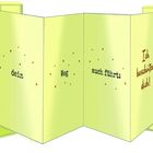 Text: „Wohin dich dein Weg auch führt: Ich beschütze dich!“ Gelbe Karte mit kleinem Engelmotiv rechts.