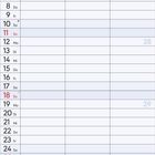 Kalender für Juli 2027. Wochentage und Daten sind in Spalten gelistet. Sonntage rot. Bereich für Notizen unten.