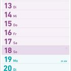 Ein Kalender für Juli mit den Wochentagen. Wochen sind farblich abwechselnd hervorgehoben.