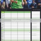 Im Kalender für Juli steht „Vorjahresabbildung“. Ein Sportler in grünem Trikot ist abgebildet.