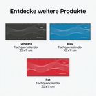 "Entdecke weitere Produkte. Schwarz, Blau und Rot Tischquerkalender 30 x 11 cm. Drei Kalender mit Wellenmuster."
