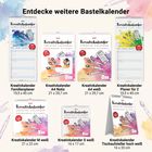 „Entdecke weitere Bastelkalender“ steht oben. Verschiedene Kalendergrößen sind darunter abgebildet, teilweise bunt bemalt.