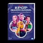 "Netflix K-Pop Demon Hunters. Das offizielle Posterbuch. Mit über 35 Postern!" Drei animierte Figuren in bunter Kleidung.