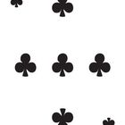 Karte mit der Zahl 5 und fünf Kreuz-Symbolen darauf, eines in jeder Ecke und drei in der Mitte.