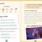 „Die 1. Ferienwoche“, „Das habe ich erlebt“, „Das hat mir am meisten Spaß gemacht“, „Mein Lieblingsbild der Woche“; Illustration mit Sonne und Wolken.