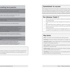 Texte: "Timetabling best practice", "Commitment to success", "Key takeaways: Chapter 2", "Top tip!", "Key terms". 

Es handelt sich um ein Informationsblatt. Links sind Tipps zur Stundenplanung, rechts Definitionen und Schlüsselerkenntnisse.