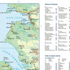 Oben rechts: "Places of interest" mit einer alphabetischen Liste von Sehenswürdigkeiten. Links eine Karte der Region.