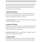 LIMITLESS: JOURNALLING YOUR LIMITLESS JOURNEY. Drei Abschnitte: Redefining Possible, Adversity as Power, Proportionality.