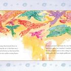 Seitenzahlen 150 und 151. 
Bunt gezeichnete Engel fliegen vor einem aquarellfarbenen Himmel. 
Zarter Hintergrund mit Sternenmuster oben.