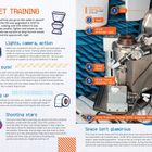 "TOILET TRAINING" in orange, Infos zur Nutzung der ISS-Toilette. Diagramm des Universal Waste Management Systems mit Teilen markiert.