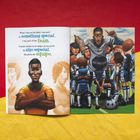 Text: "When I was on the field, I was part of something special. I was part of the team." Illustration: Kinder in Fußballtrikots mit Trainer.