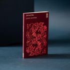Buchcover mit Titel "Jack and Alice" von Jane Austen, rote Linienzeichnung auf dunkelrotem Hintergrund.