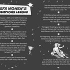 UEFA WOMEN'S CHAMPIONS LEAGUE. Infos über Rekorde, berühmte Spiele, Mannschaften und Spielerinnen, begleitet von Illustrationen.