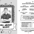 "ALL ABOUT SCOTT" in einem Banner. Illustration eines lächelnden Mannes mit verschränkten Armen. Infos über Scott McTominay.