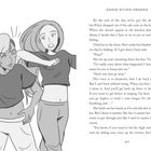 "DANCE STUDIO DRAMAS" oben. Zwei Personen tanzen energisch, eine schaut überrascht. Text rechts erzählt emotionale Szene.
