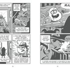Ein Comic mit einem Kind, das Detektiv spielt, begleitet von einem Hund. Ein Baby sagt "MAH" und "POOPAH". Ereignisse im Haus.