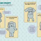 "Head Count! Gerald hat ein Nest, Vögel und mehr auf dem Kopf!" Illustration eines Elefanten mit verschiedenen Objekten auf dem Kopf.