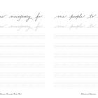 Links steht „it becomes necessary for“, rechts „one people to dissolve“. Darunter sind Schreiblinien. Klassischer Schreibübungsstil.