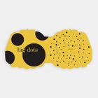 Gelbe Karte mit großen schwarzen Kreisen links, Text "big dots"; rechts viele kleine schwarze Punkte, Text "little dots".