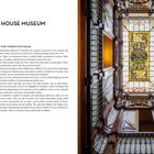 "SPAIN · NOVELDA MODERNIST HOUSE MUSEUM Carrer Major 24"

Text links mit Beschreibung der Architektur; rechts buntes, detailreiches Glasfenster.