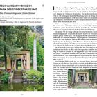 **Freimaurersymbole im Park des Stibbert-Museums**

Eine Freimaurerloge unter freiem Himmel

April bis Oktober 8 bis 19 Uhr, November bis März 8 bis 17 Uhr (außer Donnerstag)

1. Januar, Ostersonntag, 1. Mai, 15. August und 25. Dezember geschlossen

Links: Eine steinerne Struktur mit Säulen und Stufen vor einem Teich im Grünen. Rechts: Text über Freimaurersymbole.
