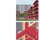 Fig.16 und Fig.17 zeigen Außen- und Innenansicht von "Sempronius" in Antwerpen 2024. Moderne Gebäude mit roten Balkonen.