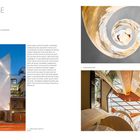 "CLEFT HOUSE, NEW DELHI, INDIA. Designer: Anagram Architects. Fertigstellung: 2022." Oberes Bild: Spiralförmiges Design.