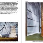 Seite 142: Text über das Kernkraftwerk Gösgen, seine Kühlwasserstrukturen und Stromproduktion.  
Links Bild von Gösgen, rechts Wasserfall an Betonwand.