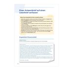 Text: "Einen Antwortbrief auf einen Leserbrief verfassen".  
Blauer Kasten mit Tipps.  
Blauer Abschnitt: "Angeleitete Klassenarbeit".  
Aufgabenstellung über Blogeintrag.  
Text von Leonie (6b) über Chill-Ecke in Klassenräumen.
