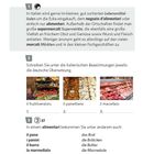 Ein Abschnitt mit Text über italienische Lebensmittelmärkte und deren Vielfalt. Darunter Fotos von Obst, Gebäck und Fleisch.