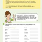 Silbentrennungstipps und -regeln, eine Illustration eines Mädchens erklärt Silbenklatschen, Wortliste zum Üben der Trennung.