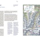 "Wo bin ich zu finden? Die geografische Lage des Allalin-Gabbros." Links viel Text; rechts Karte mit Bergen und Orten.