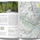 Dein Rausch-Moment 01. Text beschreibt Wanderweg entlang eines Flusses und das Kloster St. Johann. Links Bild eines Waldwegs, rechts Landkarte.