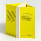 Gelber Buchrücken und Umschlag. Text: Infos über Wolf Haas und Buchinhalte. Franz Escher Zitat.