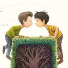 Zwei Jungen beugen sich über einen Erdhügel mit Wurzeln. Text: „Und was ist jetzt?” „Äh … ich bin mir nicht sicher.”