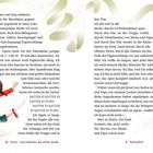 "RATTER DI RATTER DI RATTER DI PLING." Illustration eines fröhlichen Kindes in rotem Oberteil mit Konfetti, farbenfrohem Hintergrund.