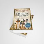 Titel: "Sinuhe der Ägypter" von Mika Waltari. Historischer Roman. Illustration mit zwei ägyptischen Figuren.