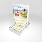 Der Text zeigt "Marie Merburg - Leuchtturmzauber". Ein idyllisches Haus und Leuchtturm in Strandlandschaft. Buchcover.