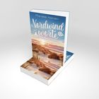"Nordwindworte" von Marieke Hansen, Roman. Cover mit Dünenlandschaft bei Sonnenuntergang, verträumte Atmosphäre.