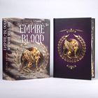 "Stacia Stark, Empire of Blood, We Who Will Die. Kampf. Liebe. Überlebe. Ein Greif auf einem goldenen Emblem mit Lorbeerkranz."