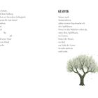 Links Gedicht über Radfahren, rechts "Gesehen" über Sommerferien. Unten rechts Illustration eines Apfelbaums.